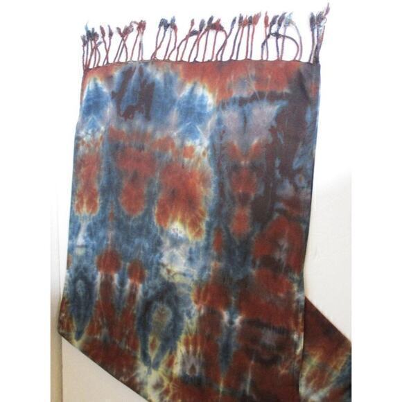 NEW Artisan Hand‎ Dyed Scarf with Fringe - Picture 7 of 8